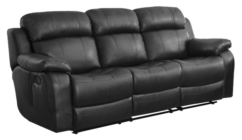 Homelegance Furniture Marille Double Reclining Sofa in Black 9724BLK-3 image