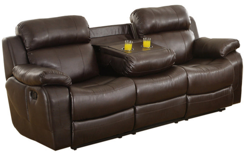 Homelegance Furniture Marille Double Reclining Sofa in Brown 9724BRW-3 image