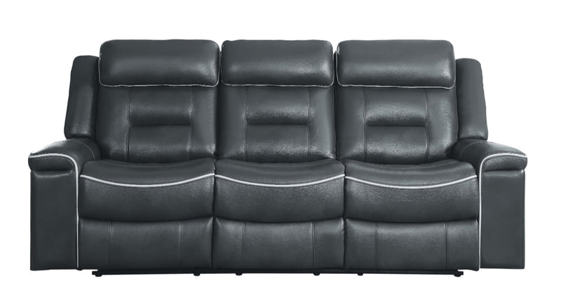 Homelegance Furniture Darwan Double Lay Flat Reclining Sofa in Dark Gray 9999DG-3 image