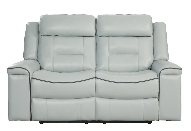 Homelegance Furniture Darwan Double Lay Flat Reclining Loveseat in Light Gray 9999GY-2 image