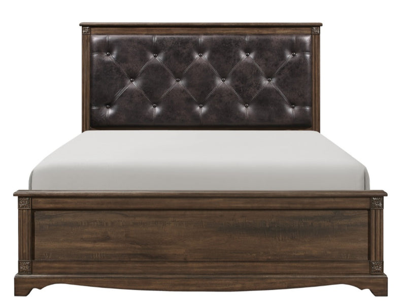 Homelegance Beaver Creek Queen Upholstered Panel Bed in Rustic Brown 1609-1* image