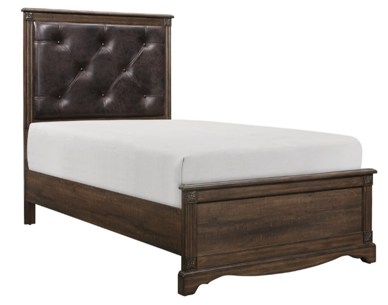 Homelegance Beaver Creek Full Upholstered Panel Bed in Rustic Brown 1609F-1* image