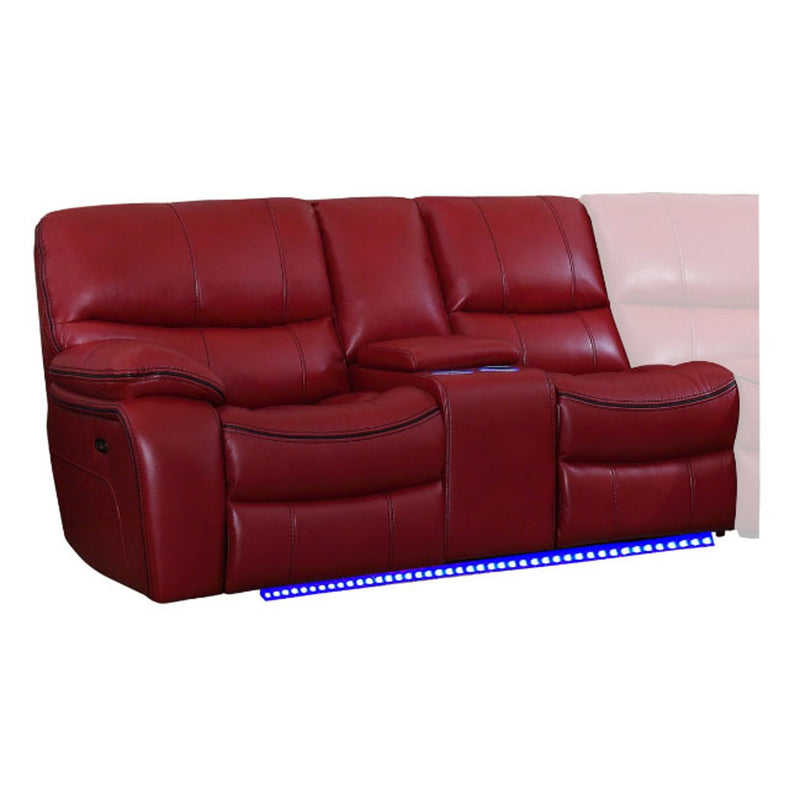 Homelegance Furniture Pecos Power Left Side Reclining Loveseat w/ Center Console in Red 8480RED-2LCNPD image