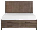 Homelegance Bracco King Platform Bed with Footboard Storage in Rustic Brown 1769K-1EK* image