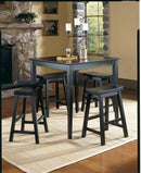 Homelegance Saddleback 5-Piece Counter Height Table Set in Black Sand 5302BK image