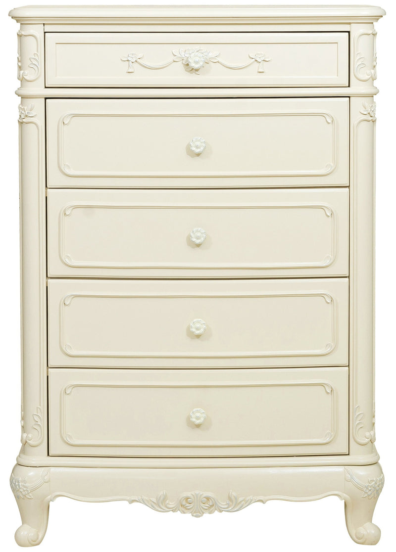 Homelegance Cinderella 5 Drawer Chest in Ecru White 1386-9 image