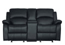 Homelegance Furniture Clarkdale Double Glider Reclining Loveseat in Black 9928BLK-2 image