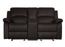Homelegance Furniture Clarkdale Double Glider Reclining Loveseat in Dark Brown 9928DBR-2 image