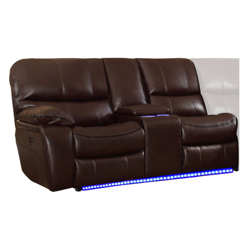Homelegance Furniture Pecos Power Left Side Reclining Loveseat w/ Center Console in Dark Brown 8480BRW-2LCNPD image