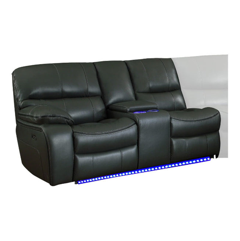 Homelegance Furniture Pecos Power Left Side Reclining Loveseat w/ Center Console in Gray 8480GRY-2LCNPD image