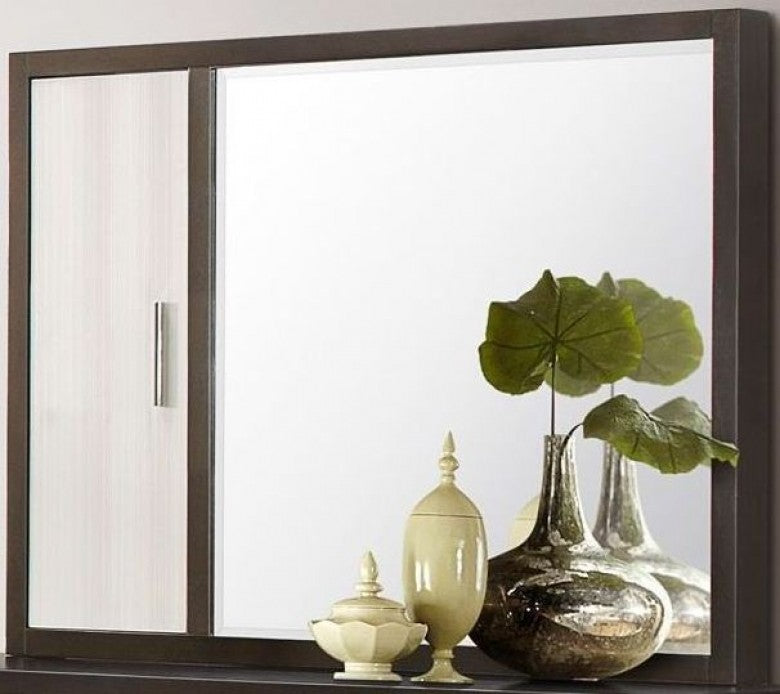 Homelegance Furniture Pell Mirror with Storage in Espresso and White 1967W-6 image