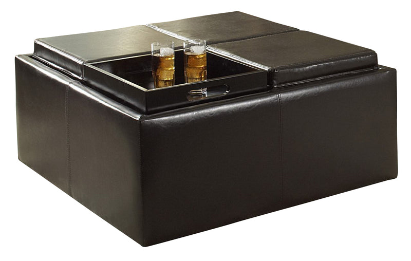 Homelegance Kaitlyn Cocktail Ottoman with 4 Trays/Storage in Mocha 468PU image