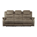 Homelegance Furniture Shola Double Reclining Sofa in Chocolate 9848BR-3 image