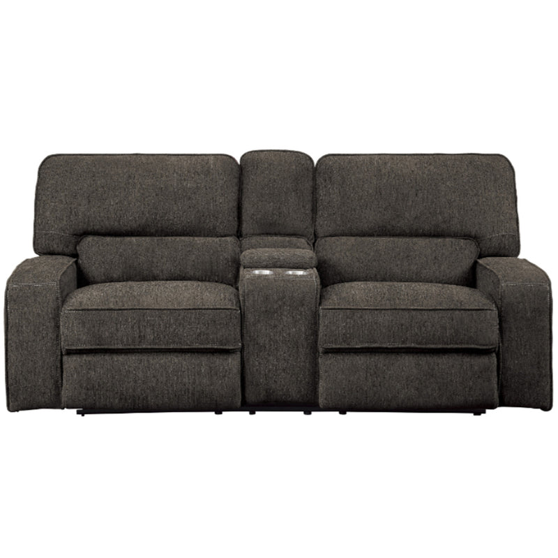 Homelegance Furniture Borneo Power Double Reclining Loveseat in Chocolate 9849CH-2PWH image