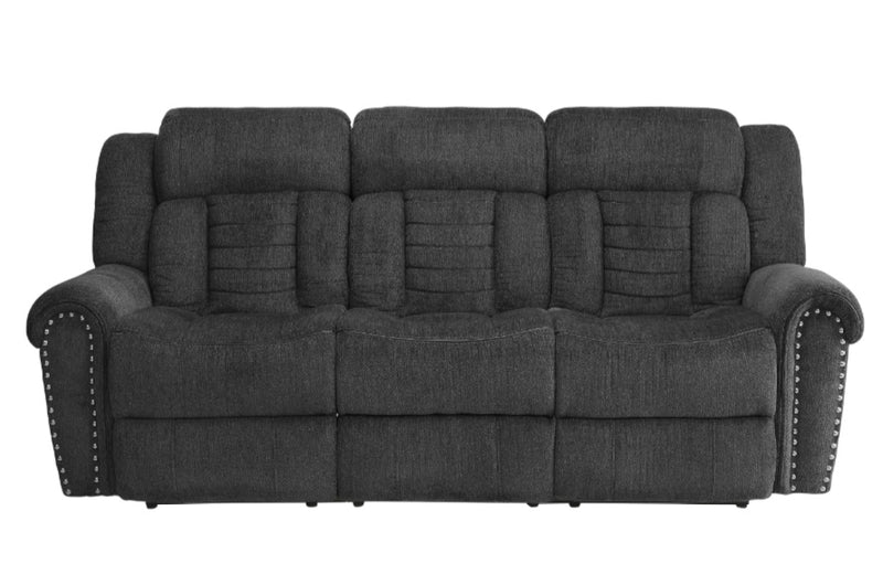 Homelegance Furniture Nutmeg Double Reclining Sofa in Charcoal Gray 9901CC-3 image