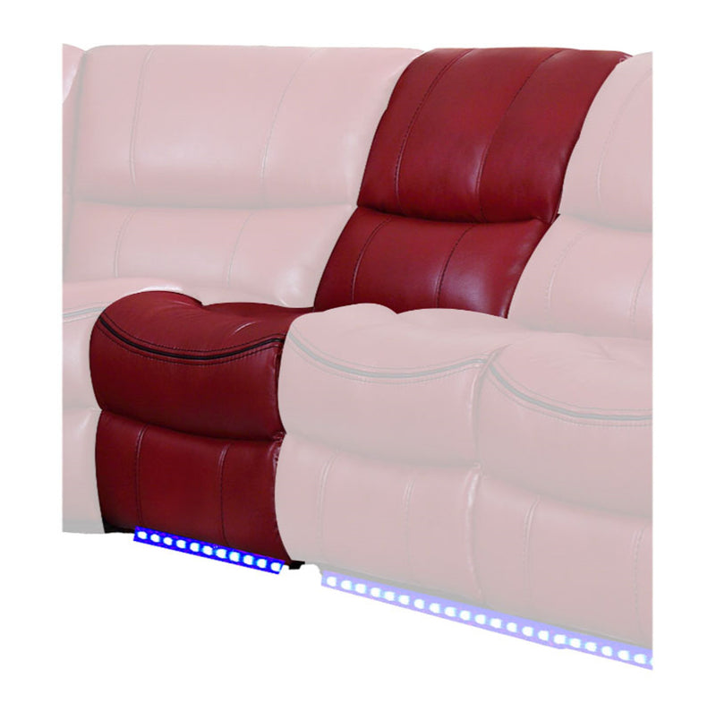 Homelegance Furniture Pecos Power Armless Reclining Chair w/ LED in Red 8480RED-ARPD image