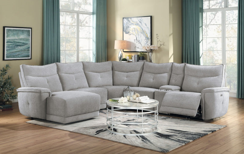 Homelegance Furniture Tesoro 6pc Sectional w/ Left Chaise in Mist Gray image