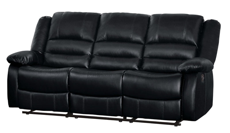 Homelegance Furniture Jarita Double Reclining Sofa in Black 8329BLK-3 image