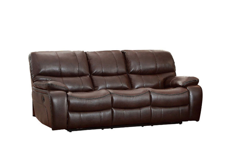 Homelegance Furniture Pecos Power Double Reclining Sofa in Dark Brown 8480BRW-3PW image