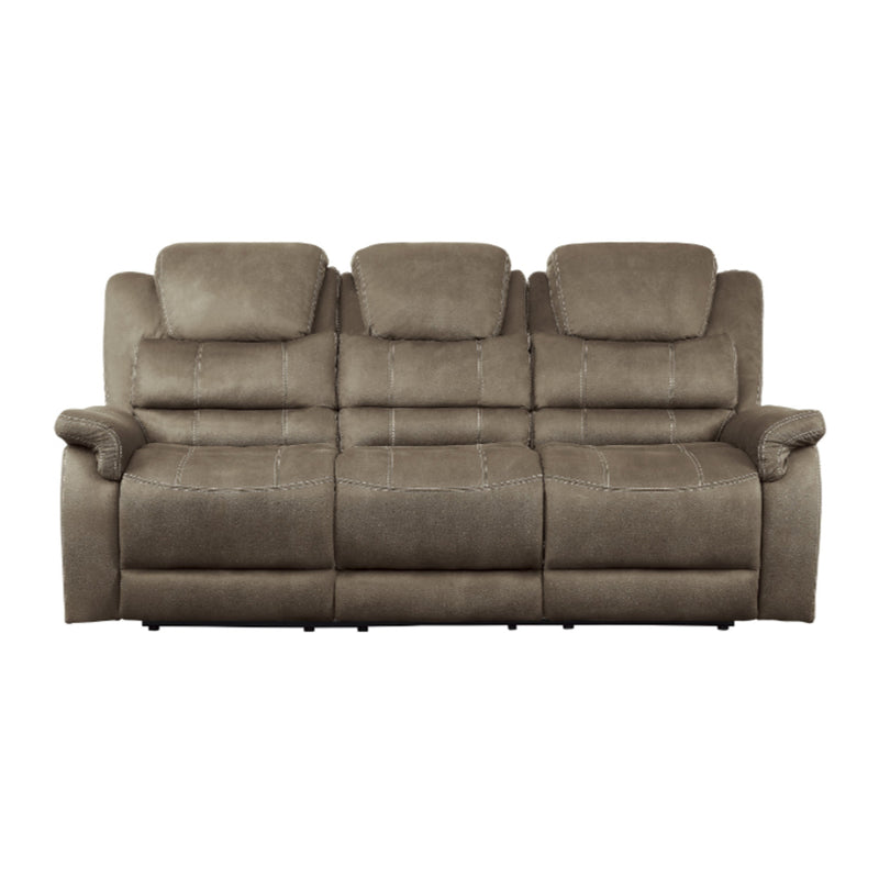 Homelegance Furniture Shola Power Double Reclining Sofa in Chocolate 9848BR-3PWH image
