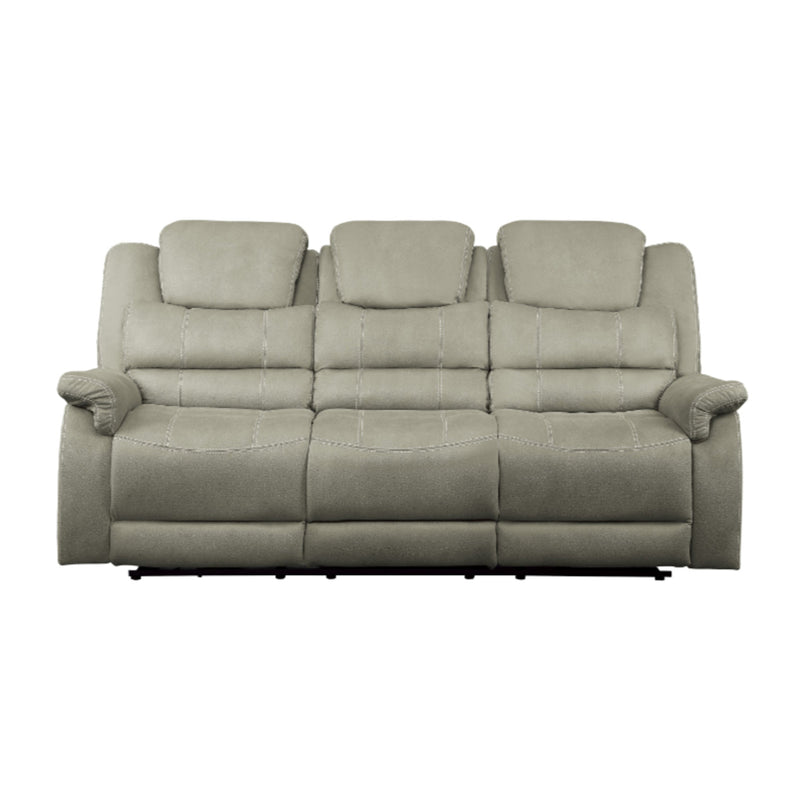Homelegance Furniture Shola Power Double Reclining Sofa in Gray 9848GY-3PWH image